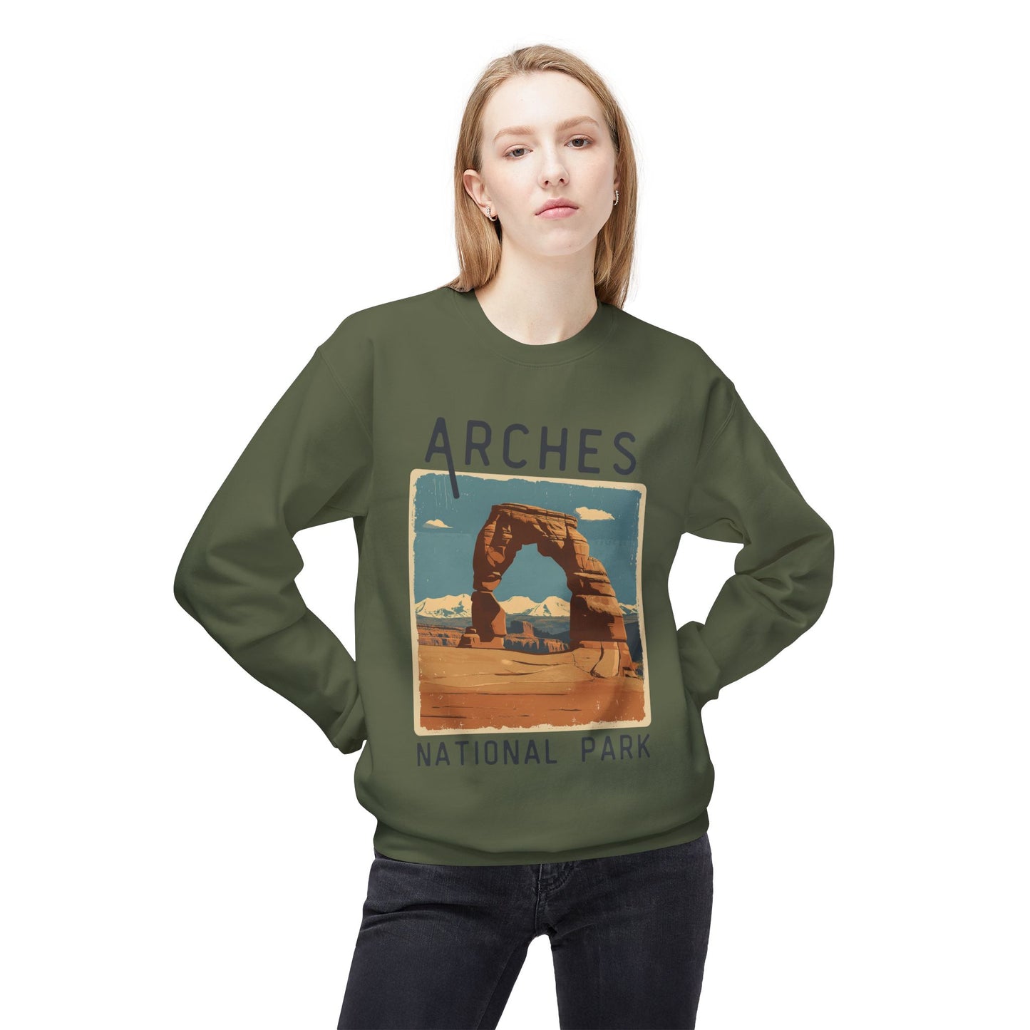 Softstyle Sweatshirt - Arches National Park Fleece Sweatshirt