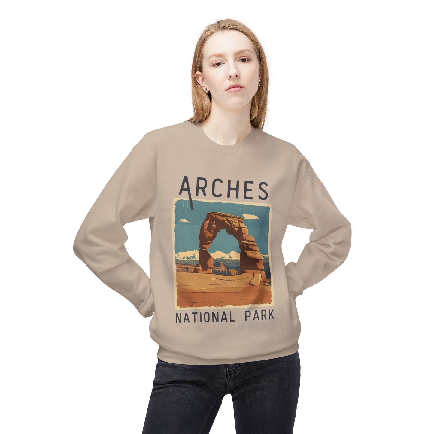 Softstyle Sweatshirt - Arches National Park Fleece Sweatshirt