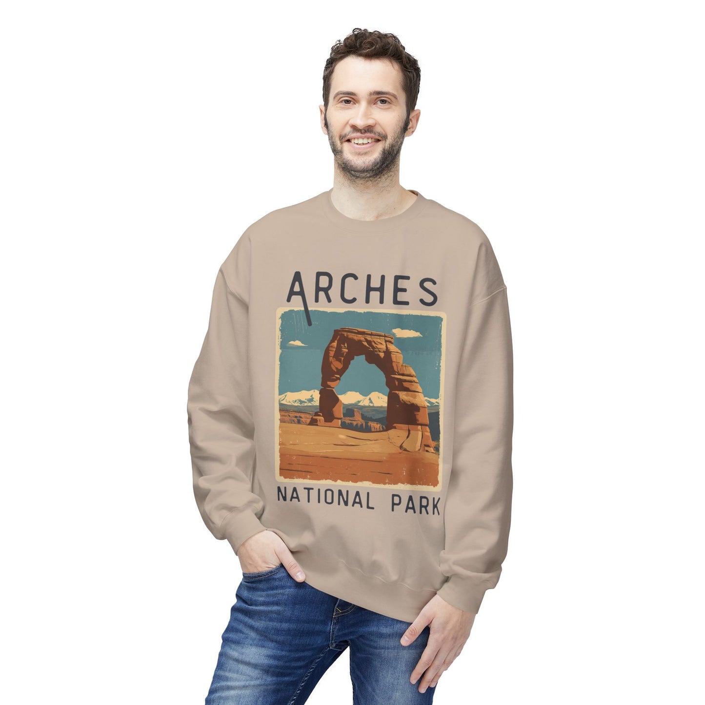 Softstyle Sweatshirt - Arches National Park Fleece Sweatshirt