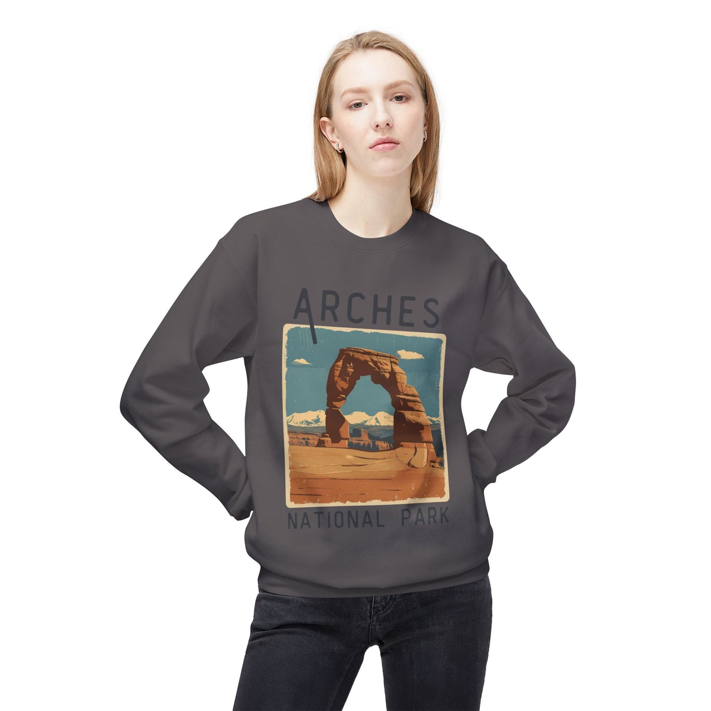 Softstyle Sweatshirt - Arches National Park Fleece Sweatshirt