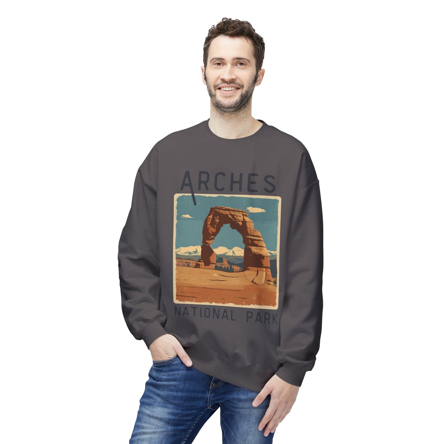 Softstyle Sweatshirt - Arches National Park Fleece Sweatshirt