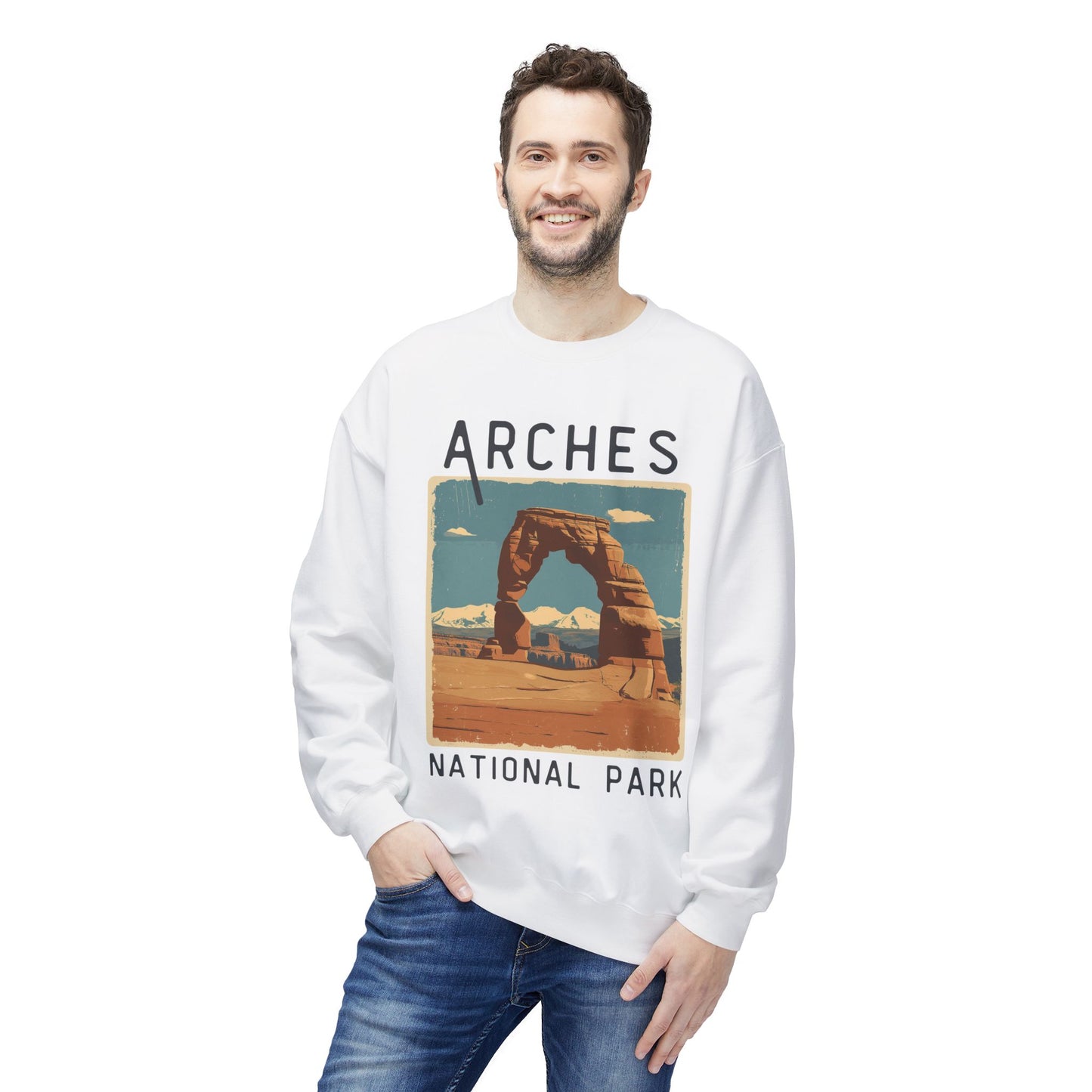 Softstyle Sweatshirt - Arches National Park Fleece Sweatshirt