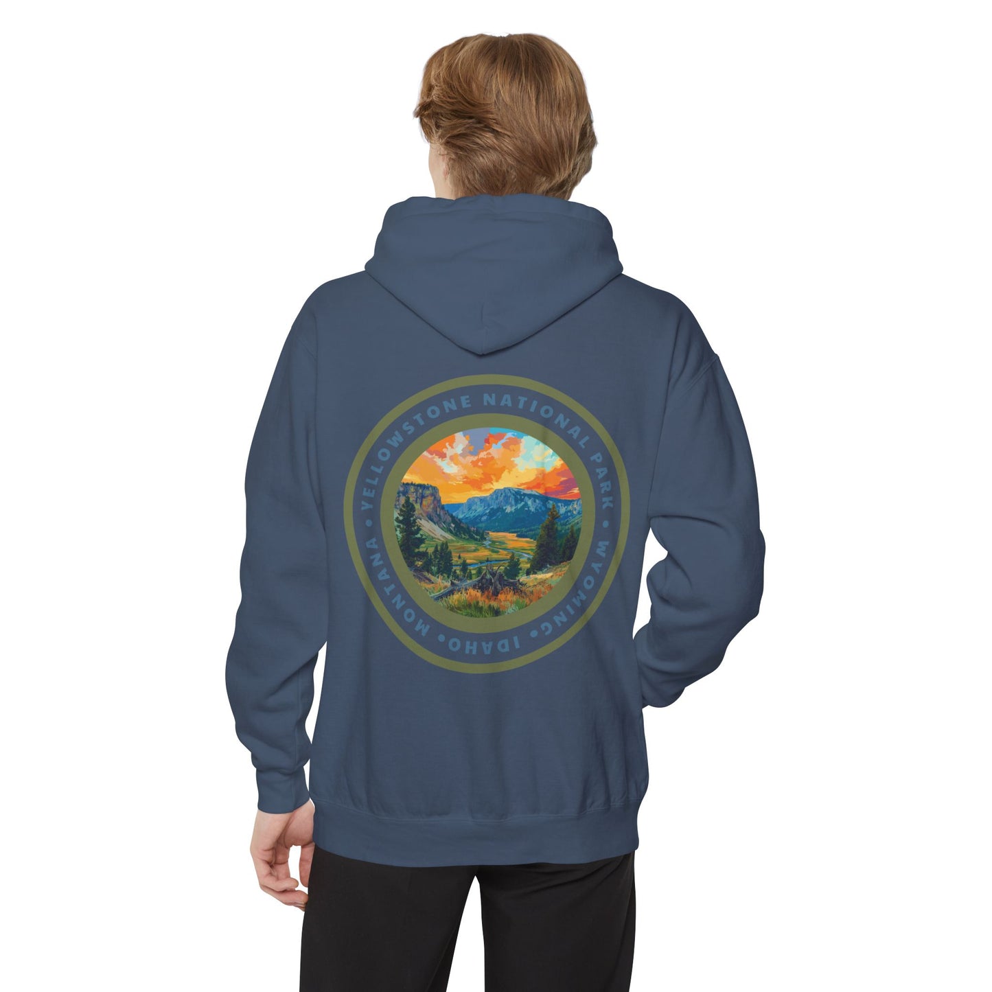 Heavyweight Hoodie - Yellowstone National Park Back Print Hoodie