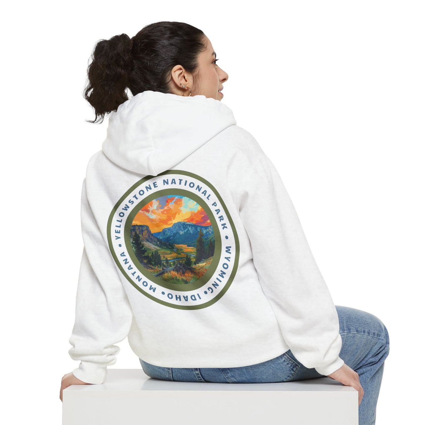 Heavyweight Hoodie - Yellowstone National Park Back Print Hoodie