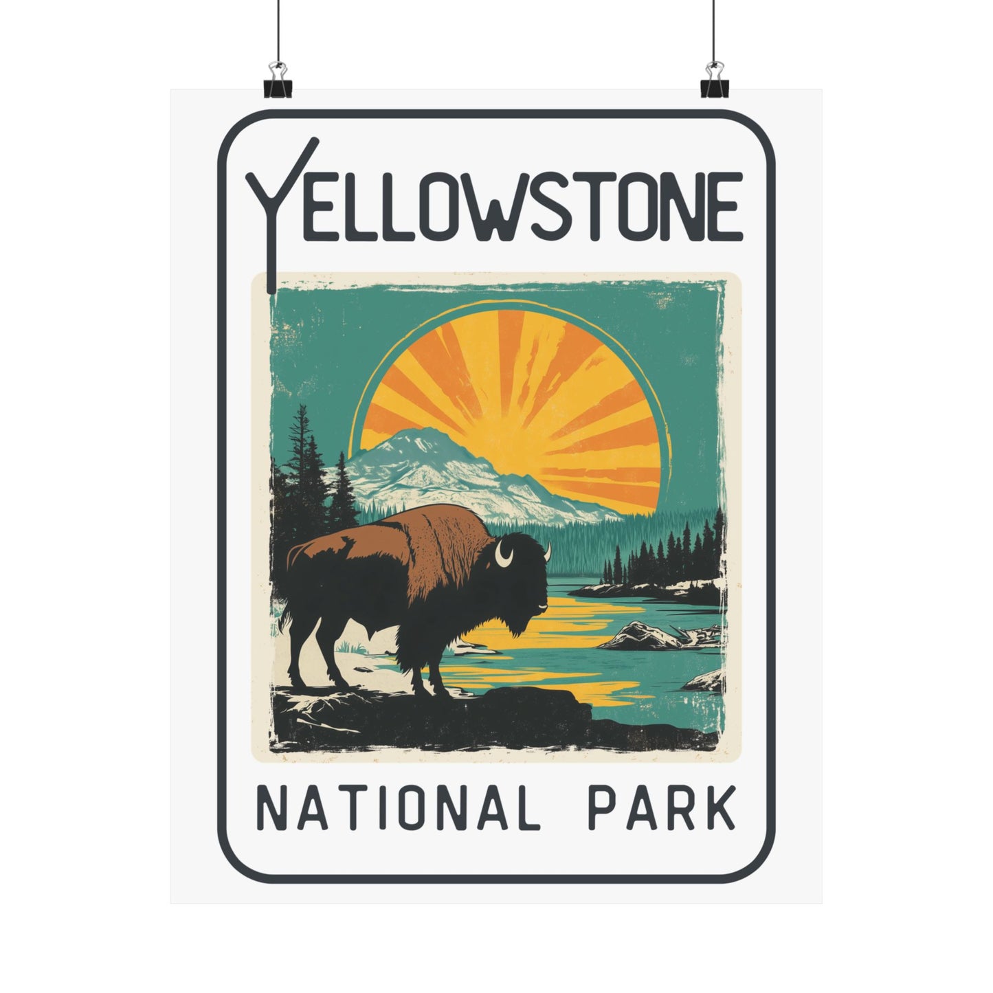 Poster - Yellowstone National Park Graphic Poster