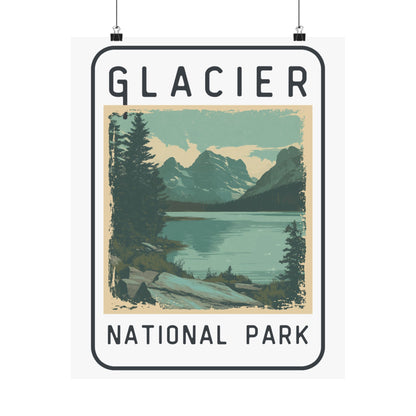 Poster - Glacier National Park Graphic Poster