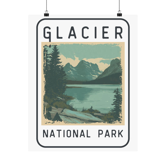 Poster - Glacier National Park Graphic Poster