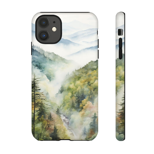 Tough Cases - Vintage Watercolor Great Smoky Mountains National Park Cell Phone Cover