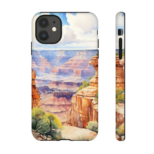 Tough Cases - Vintage Watercolor Grand Canyon National Park Cell Phone Cover