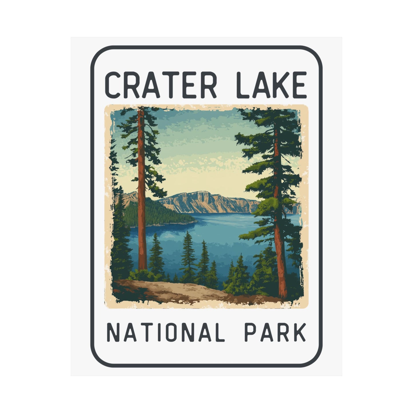 Poster - Crater Lake National Park Graphic Poster