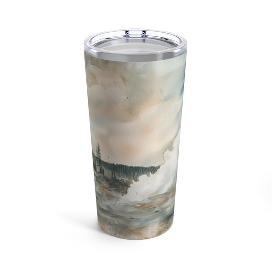 Tumbler - Vintage Watercolor Yellowstone National Park Tumbler, 20oz