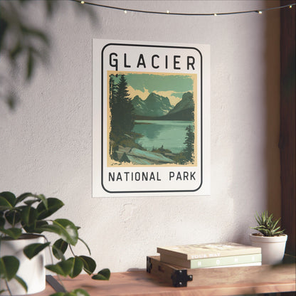 Poster - Glacier National Park Graphic Poster