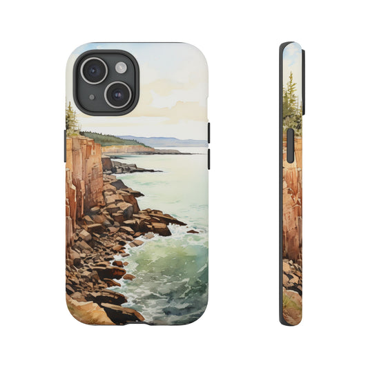 Tough Cases - Vintage Watercolor Acadia National Park Cell Phone Cover