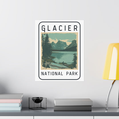 Poster - Glacier National Park Graphic Poster