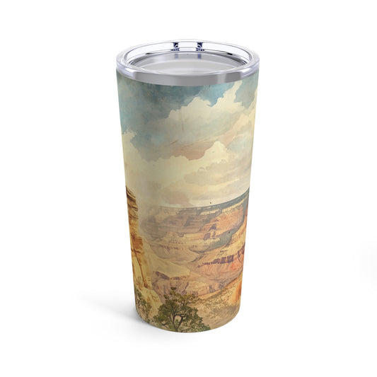 Tumbler - Vintage Watercolor Grand Canyon National Park Tumbler, 20oz