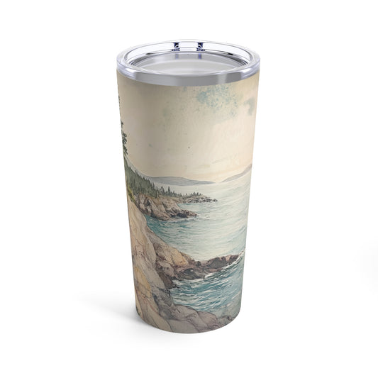 Tumbler - Vintage Watercolor Acadia National Park Tumbler, 20oz