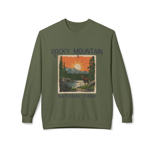 Softstyle Sweatshirt - Rocky Mountain National Park Fleece Sweatshirt