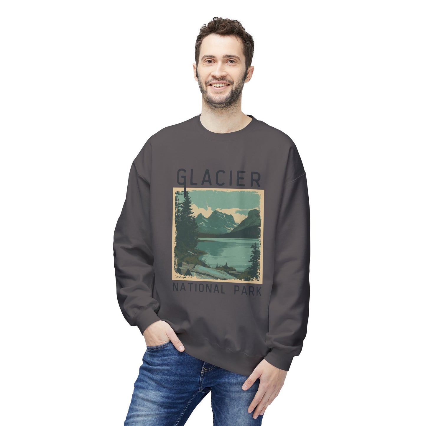 Softstyle Sweatshirt - Glacier National Park Fleece Sweatshirt