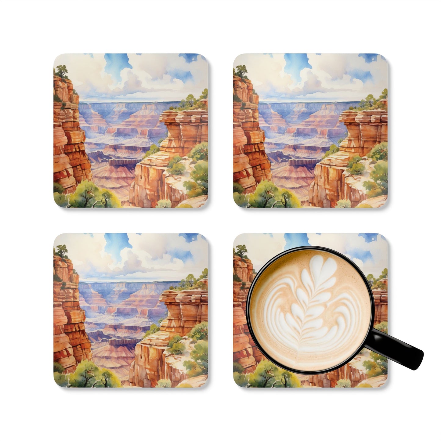 Coasters - Grand Canyon National Park Corkwood Coaster Set